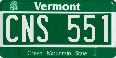VT license plate CNS551