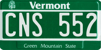 VT license plate CNS552