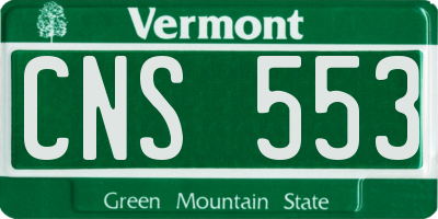 VT license plate CNS553
