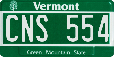 VT license plate CNS554