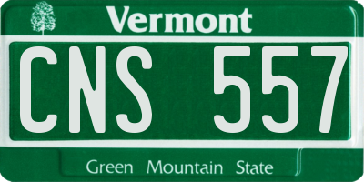 VT license plate CNS557