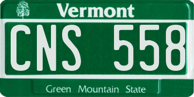 VT license plate CNS558