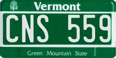 VT license plate CNS559