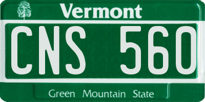 VT license plate CNS560