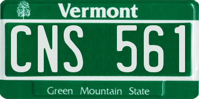 VT license plate CNS561