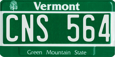VT license plate CNS564