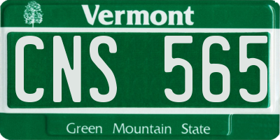 VT license plate CNS565