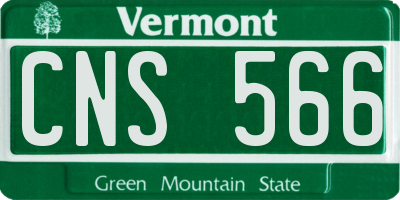 VT license plate CNS566
