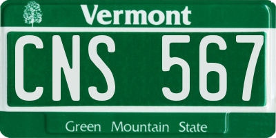 VT license plate CNS567