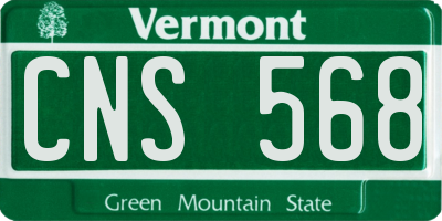 VT license plate CNS568
