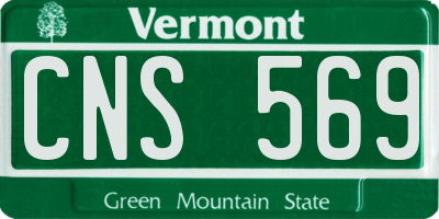VT license plate CNS569