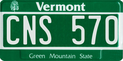 VT license plate CNS570