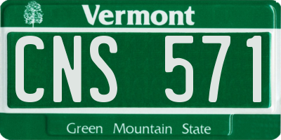 VT license plate CNS571