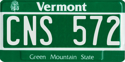VT license plate CNS572