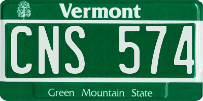 VT license plate CNS574