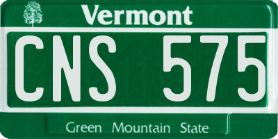 VT license plate CNS575