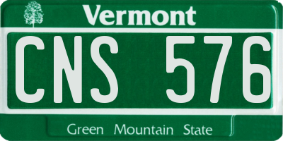 VT license plate CNS576