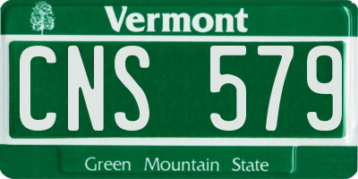 VT license plate CNS579