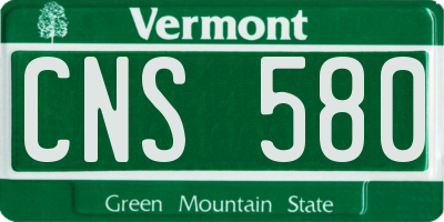 VT license plate CNS580