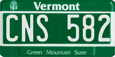 VT license plate CNS582