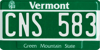 VT license plate CNS583