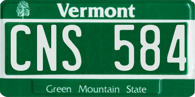 VT license plate CNS584