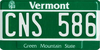 VT license plate CNS586