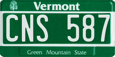 VT license plate CNS587