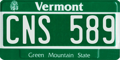 VT license plate CNS589