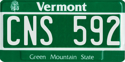 VT license plate CNS592