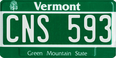 VT license plate CNS593