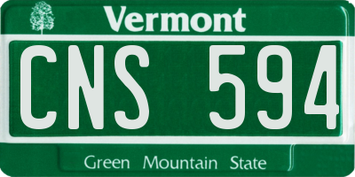 VT license plate CNS594