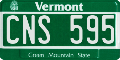 VT license plate CNS595