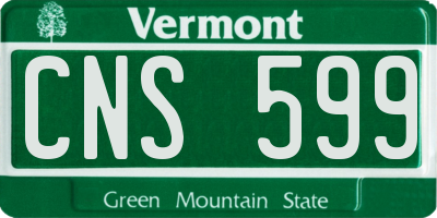 VT license plate CNS599