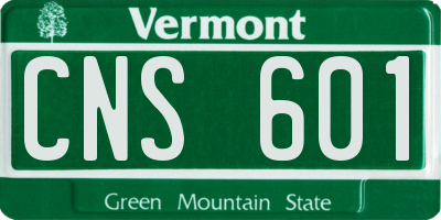 VT license plate CNS601