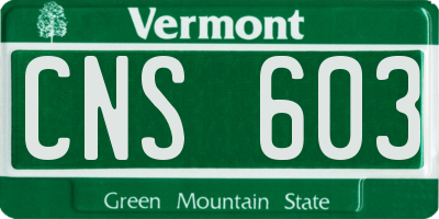 VT license plate CNS603