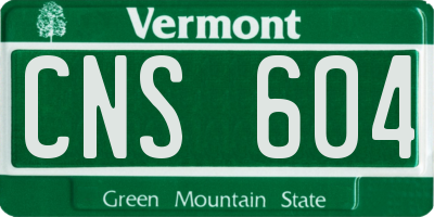 VT license plate CNS604