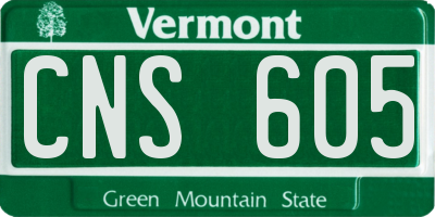 VT license plate CNS605