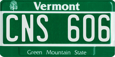 VT license plate CNS606