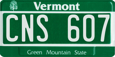VT license plate CNS607