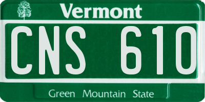 VT license plate CNS610