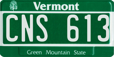 VT license plate CNS613