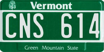 VT license plate CNS614