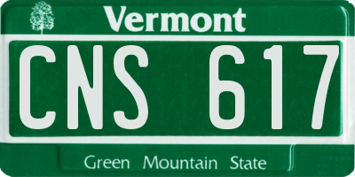VT license plate CNS617