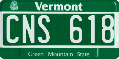 VT license plate CNS618