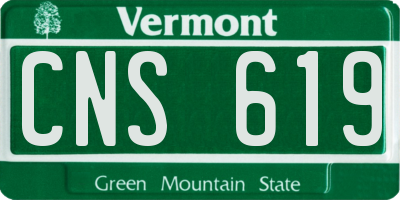 VT license plate CNS619