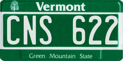 VT license plate CNS622