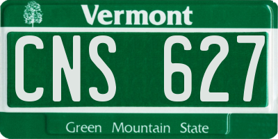 VT license plate CNS627