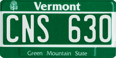 VT license plate CNS630