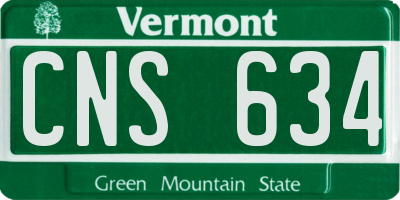 VT license plate CNS634